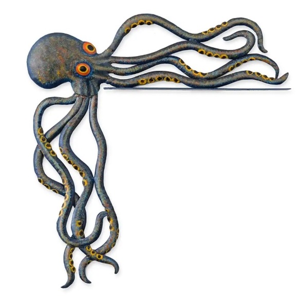 Handcrafted Reclaimed-Metal Octopus Door Crawler - Picture 2 of 3